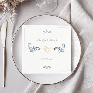 Vintage Dusty Blue Wedding Napkins