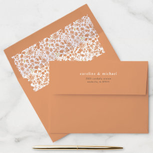 Vintage Dusty Pink Ditzy Floral Return Address Envelope