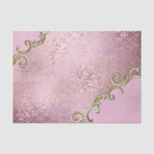 Vintage Dusty Pink Ornate Decoupage Tissue Paper