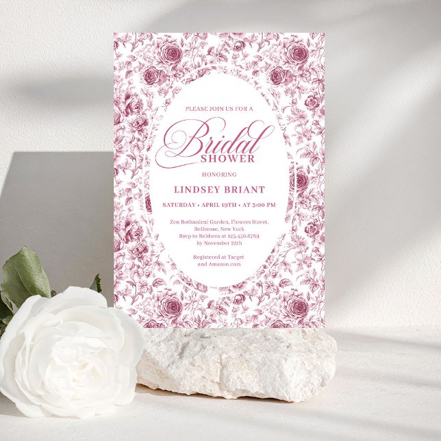 Vintage Dusty Pink Rose Gold Bridal Shower Invite (Vintage Dusty Pink Rose Gold Bridal Shower Invite)