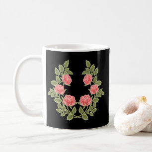 Vintage Dusty Pink Roses Floral Pattern - Romantic Coffee Mug