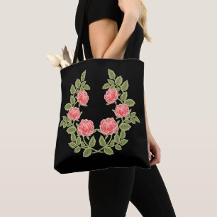 Vintage Dusty Pink Roses Floral Pattern - Romantic Tote Bag