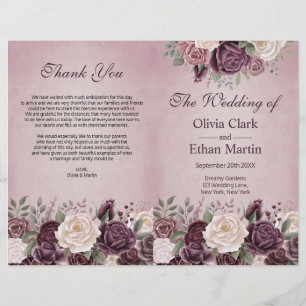 Vintage Dusty Rose Blooming Floral