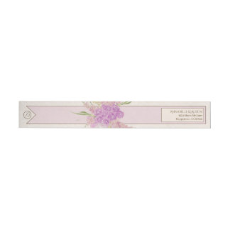 Vintage Dusty Rose Ombré Bow Bouq return address Wrap Around Label