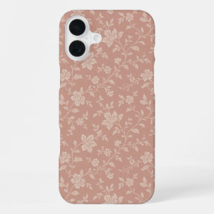 Vintage Dusty Rose Pink Florals Elegant Romantic iPhone 16 Plus Case