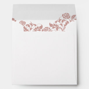 Vintage Dusty Rose Pink Lace Square Wedding Envelope