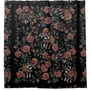Vintage Dusty Rose Raccoons 