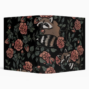 Vintage Dusty Rose Raccoons  Binder