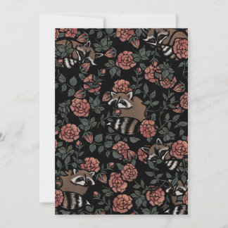 Vintage Dusty Rose Raccoons Invitation