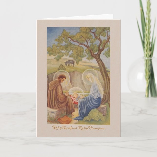 Vintage Dutch Christmas and New Year Card (Front)