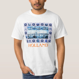 Vintage Dutch Delft Blue/ Delftware Tiles Holland T-Shirt