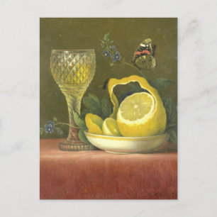 Vintage Dutch Lemon Drink Still Life Postcard