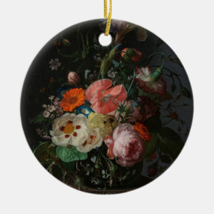 Vintage Dutch Master Still Life Rachel Ruysch Ceramic Ornament