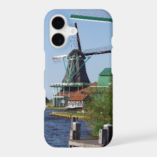 Vintage Dutch Red White Green Windmill Photo