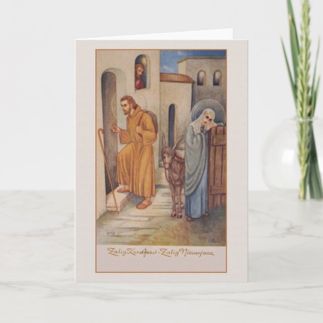 Vintage Dutch Religious Christmas - New Year Card (Front)