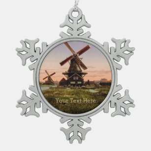 Vintage Dutch Windmills custom ornaments