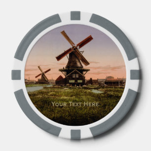 Vintage Dutch Windmills custom poker chips