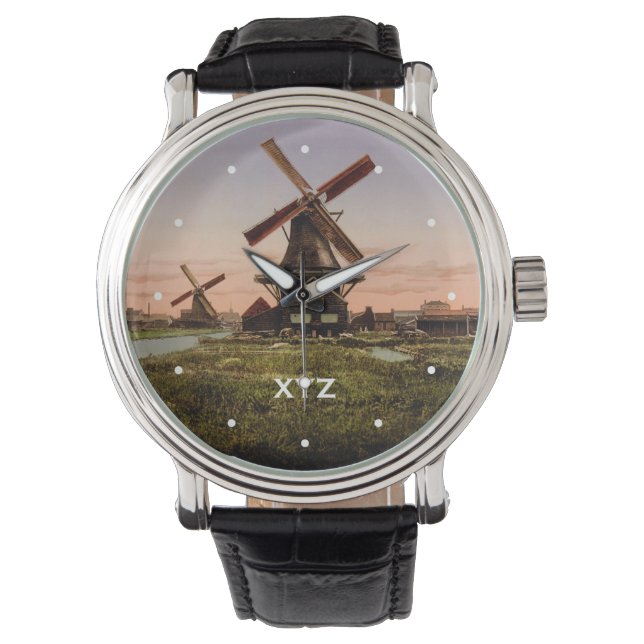 Vintage Dutch Windmills custom watches (Front)