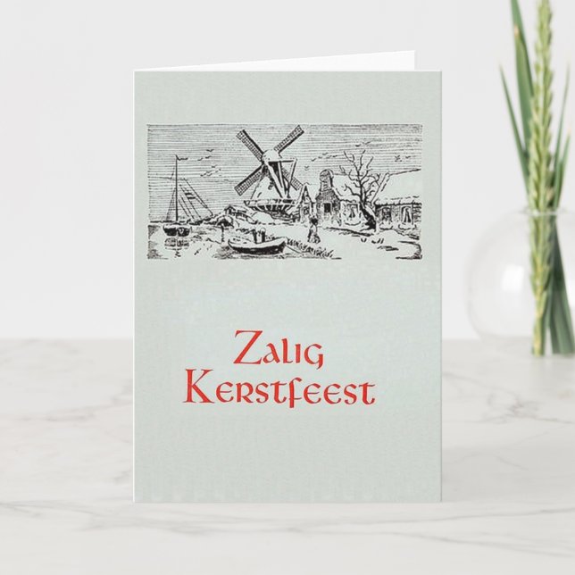 Vintage Dutch Zalig Kerstfeest Christmas Card (Front)