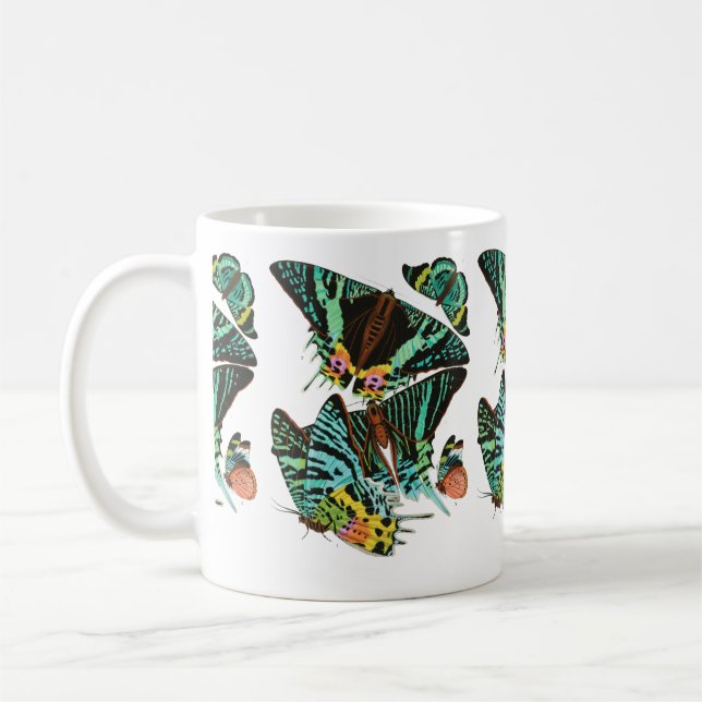 Vintage E.A. Séguy's Green butterflies Coffee Mug (Left)