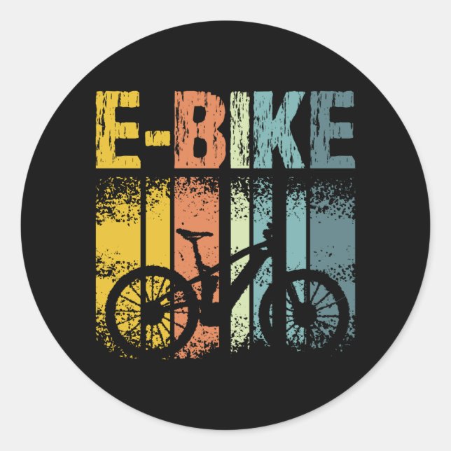 Vintage E-Bike Classic Round Sticker (Front)