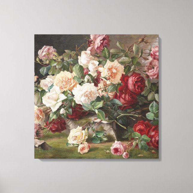 Vintage E. Hariel Rose Still Life        Canvas Print (Front)