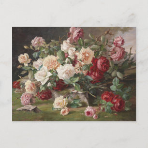 Vintage E. Hariel Rose Still Life Postcard