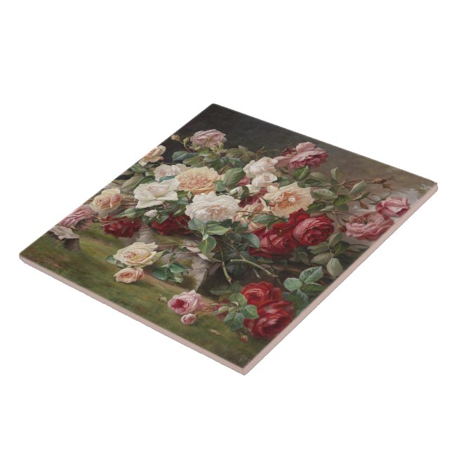 Vintage E. Hariel Rose Still Life          Tile (Side)