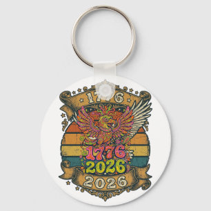 Vintage Eagle 1776 2026 Shirt Bubble Patriotic Keychain