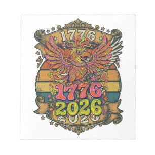 Vintage Eagle 1776 2026 Shirt Bubble Patriotic Notepad