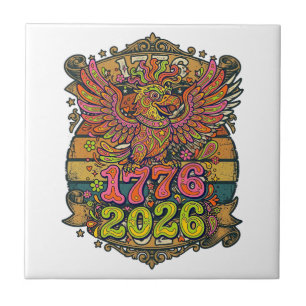 Vintage Eagle 1776 2026 Shirt Bubble Patriotic Tile