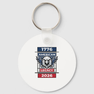 Vintage Eagle 1776 2026 Shirt Patriotic Typography Keychain