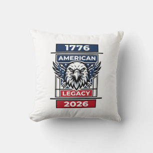 Vintage Eagle 1776 2026 Shirt Patriotic Typography Throw Pillow