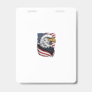 Vintage Eagle American Flag Patriotic Shirt Design Badge