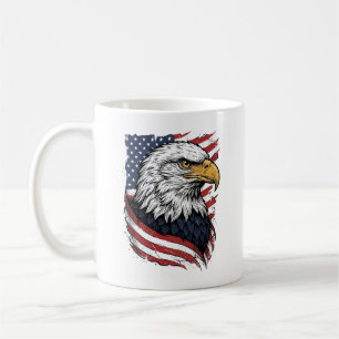 Vintage Eagle American Flag Patriotic Shirt Design Coffee Mug