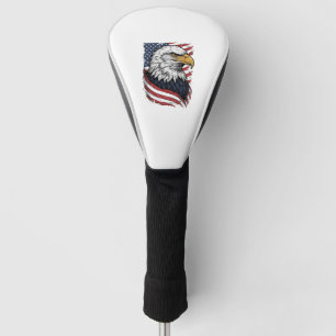 Vintage Eagle American Flag Patriotic Shirt Design Golf Head Cover