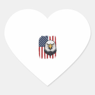 Vintage Eagle American Flag Patriotic Shirt Design Heart Sticker