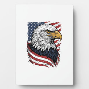 Vintage Eagle American Flag Patriotic Shirt Design Plaque