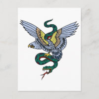Vintage Eagle and Snake Tattoo Art