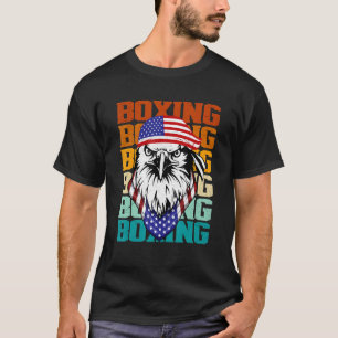 Vintage Eagle Boxing Dad Boxer Daddy Flag American T-Shirt