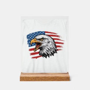 Vintage Eagle Drapeau Patriote Vector Design de T-