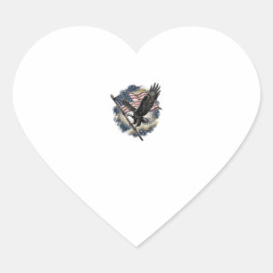Vintage Eagle Flag Patriotic Shirt Design_1 Heart Sticker