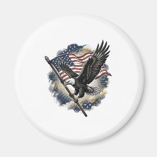 Vintage Eagle Flag Patriotic Shirt Design_1 Magnet