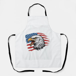 Vintage Eagle Flag Patriotic Vector Shirt Design_1 Apron