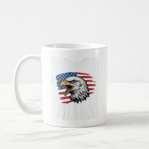 Vintage Eagle Flag Patriotic Vector Shirt Design_1 Coffee Mug