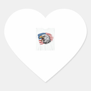 Vintage Eagle Flag Patriotic Vector Shirt Design_1 Heart Sticker