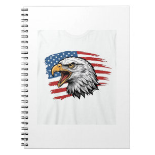 Vintage Eagle Flag Patriotic Vector Shirt Design_1 Notebook