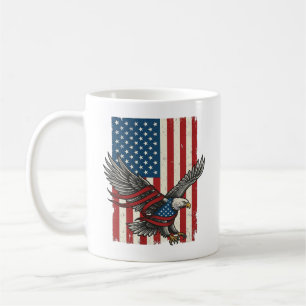 Vintage Eagle Flag Vector Patriotic Shirt Design_1 Coffee Mug