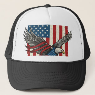 Vintage Eagle Flag Vector Patriotic Shirt Design_1 Trucker Hat