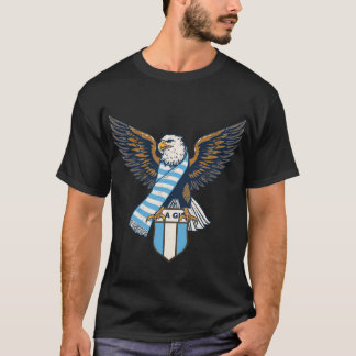 Vintage Eagle Football Pride - Sky Blue & White He T-Shirt